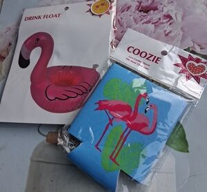 Flamingo Drink floats And Drink Coozie